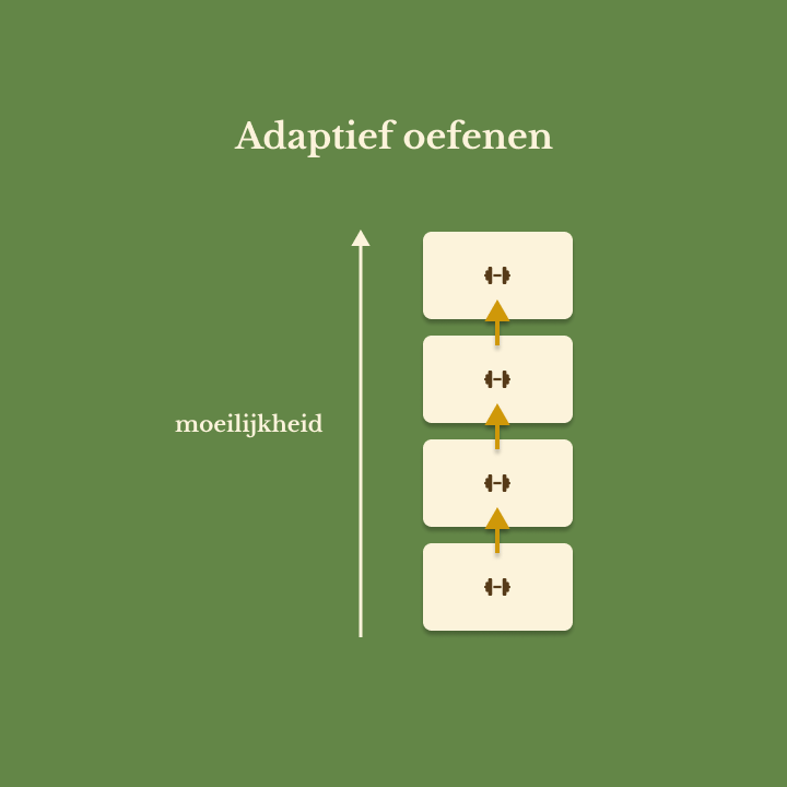 visualisatie van het adaptief oefenen