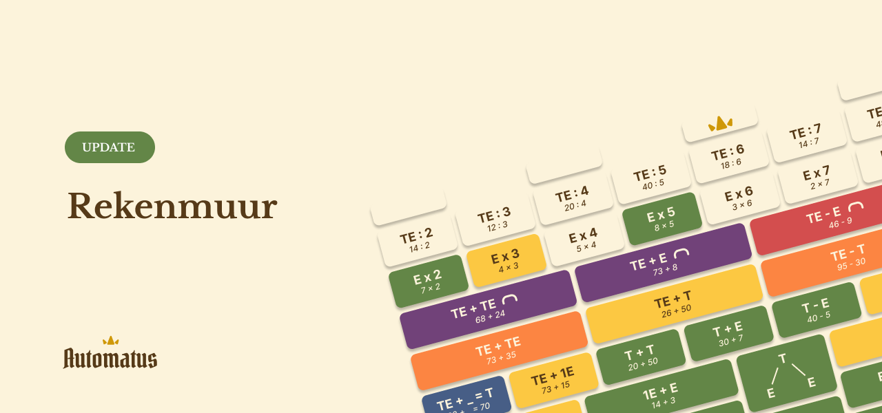 Een banner voor de pagina over onze update van de rekenmuur